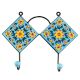 Turquoise Yellow Flower Ceramic Tiles Hooks